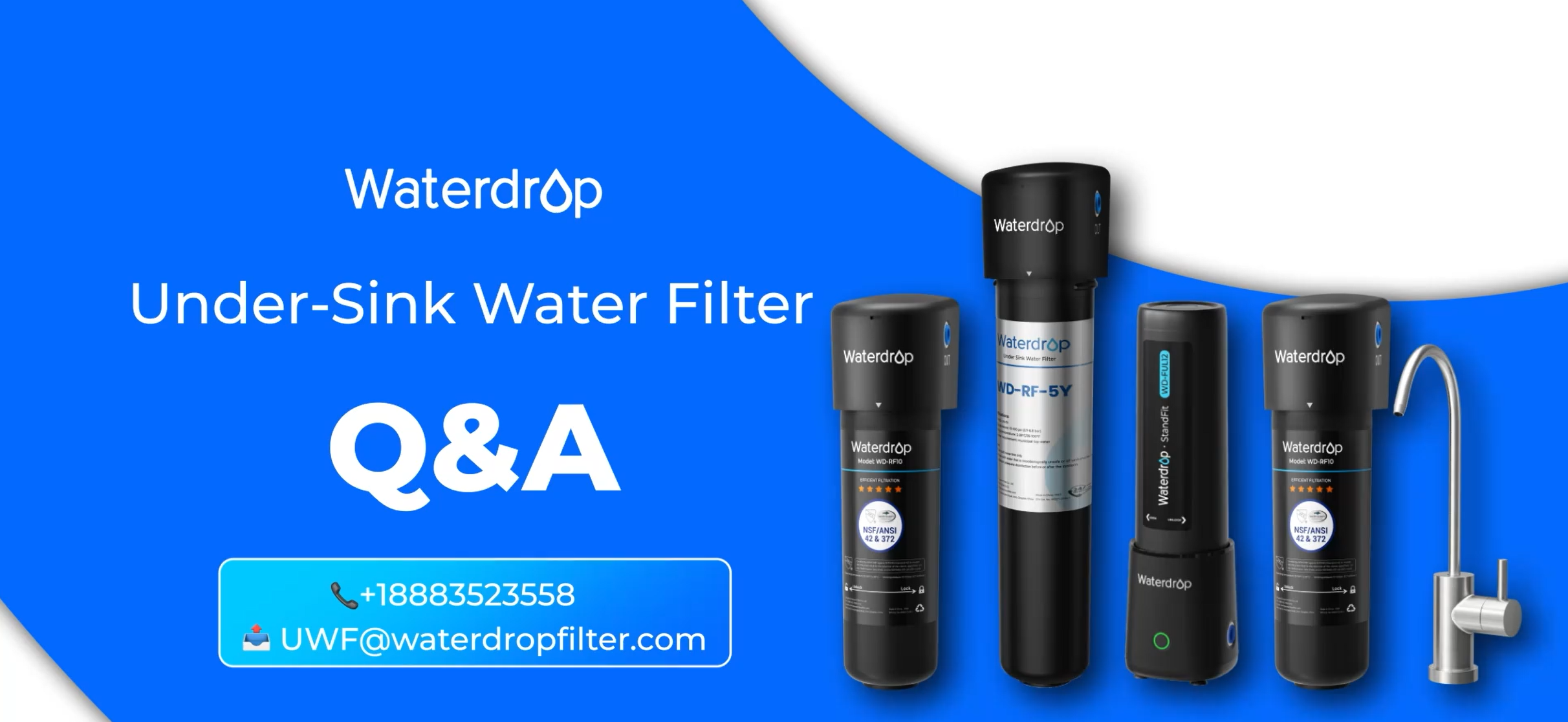 Waterdrop UL12A Under Sink Water Filter, Upgraded for 10UA, No